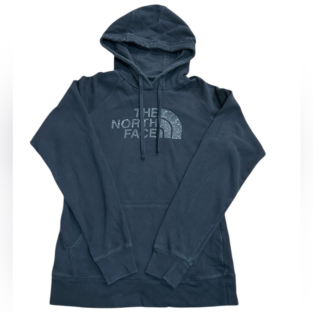 The North Face Women’s Hoodie Sweatshirt Medium Black Gray Logo Pocket